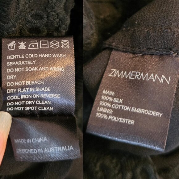 Zimmermann Lucia Silk Embroidered Romper Black S0 b53E - Picture 9 of 10